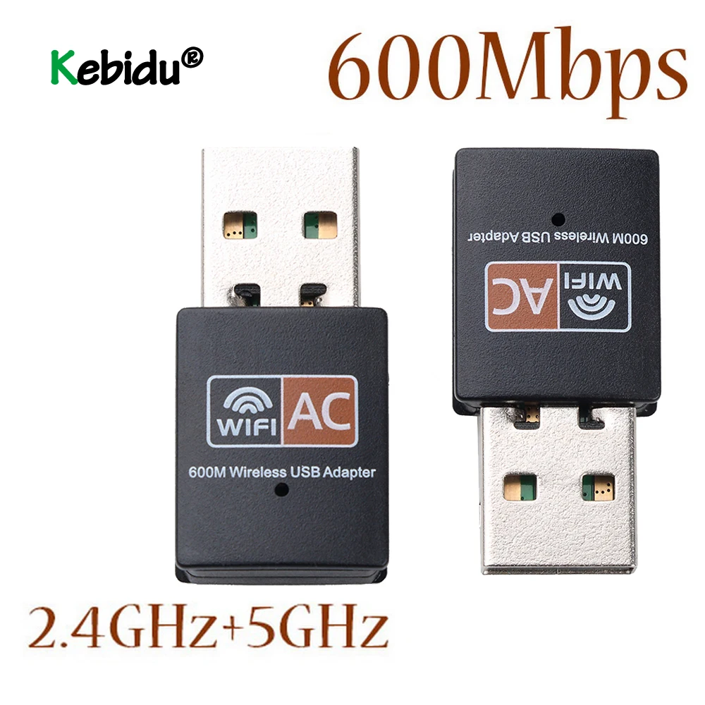 

KEBIDU USB 600 Мбит/с Wi-Fi адаптер Беспроводной Ethernet Сетевая карта AC двухдиапазонный 2,4G/5.G USB WiFi ключ Wifi приемник 802.11ac
