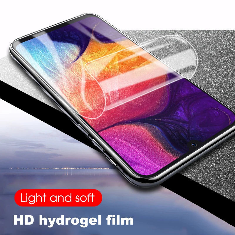 Мягкая Гидрогелевая пленка для samsung A7 A50 M10 S10 2018 полное закаленное стекло Galaxy