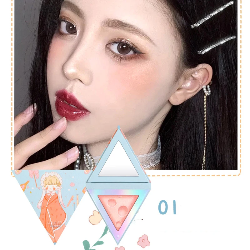 Милые Румяна для сыра запеченные щек лица мягкие румяна девочек макияж матовая