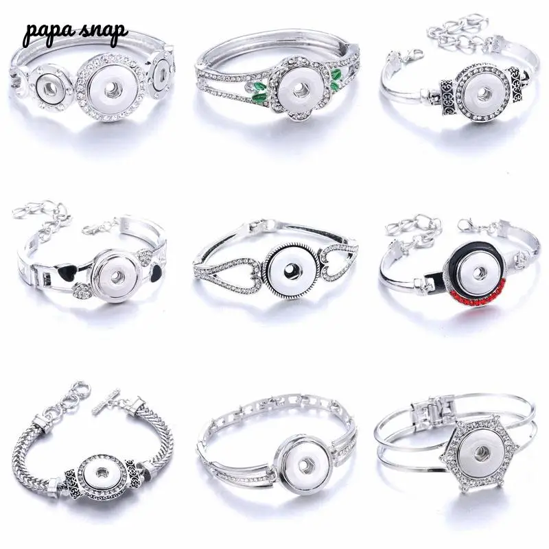Boom Life Snap Jewelry Metal Bracelet Bangle Rhinestone Fit 18mm 20mm Snaps Button For Women | Украшения и аксессуары