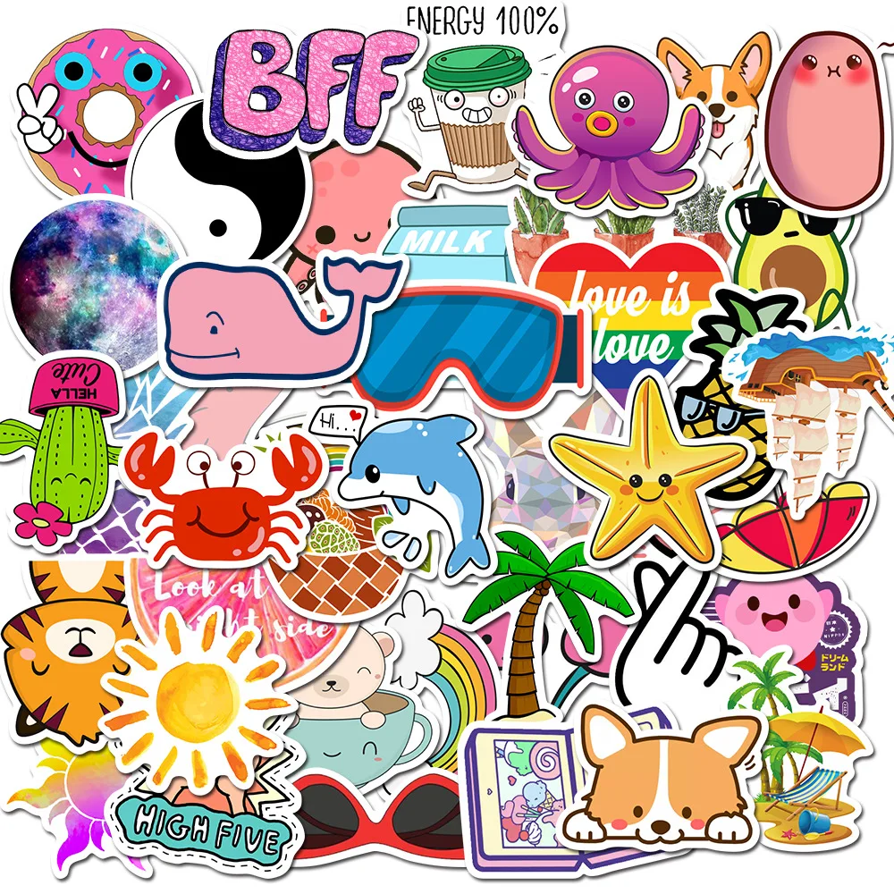 

10/30/50PCS cute cartoon animal graffiti toy suitcase car helmet skateboard refrigerator water cup laptop sticker wholesale