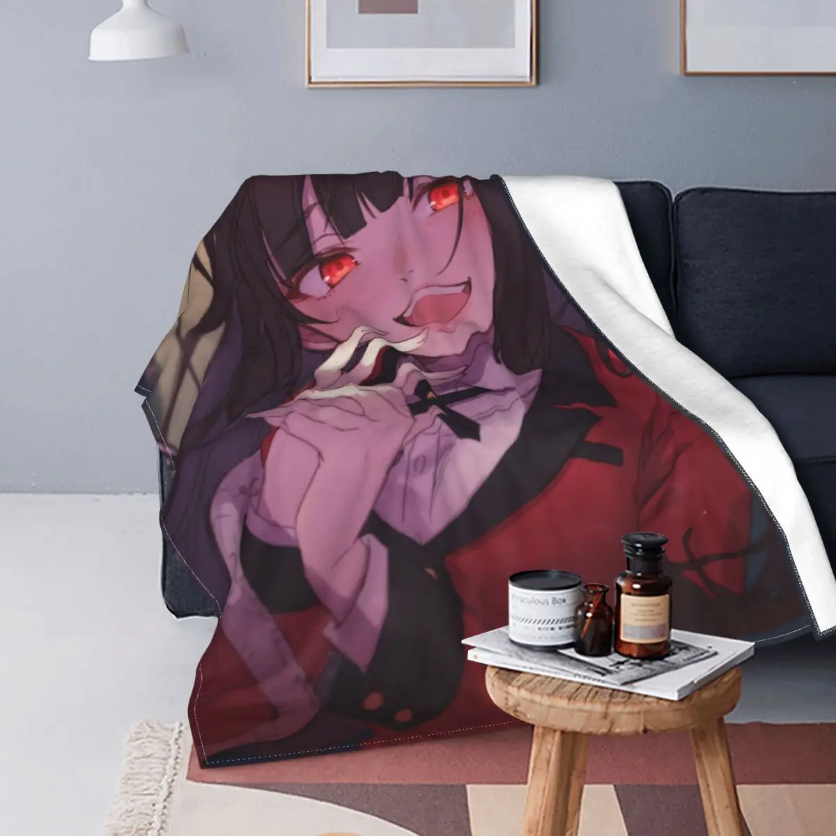 

Флисовое летнее одеяло Kakegurui, милый мультяшный дышащий Легкий плед для кровати, спальни, одеяло