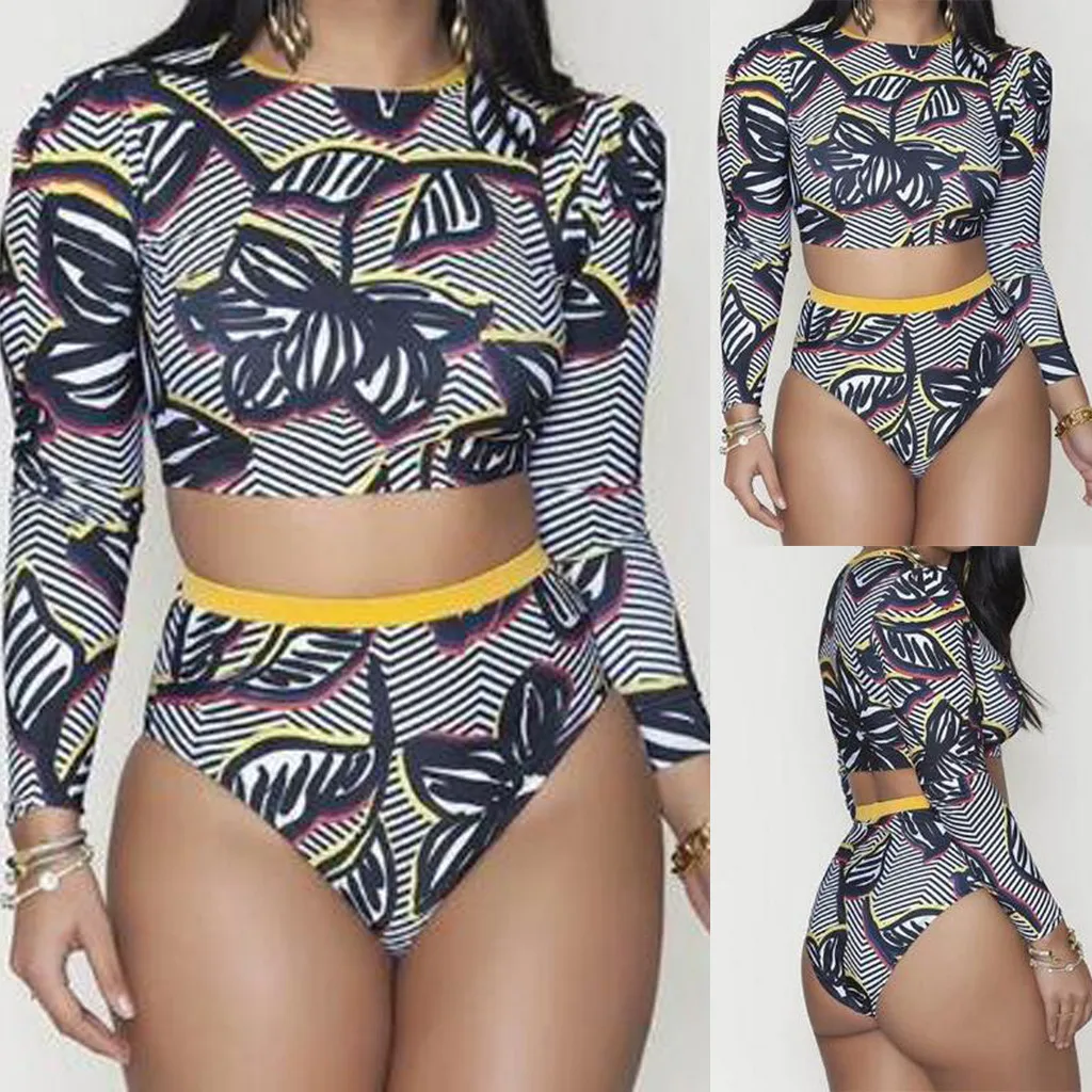 Сексуальный короткий топ с длинными рукавами прозрачное бикини на бретельках 2020