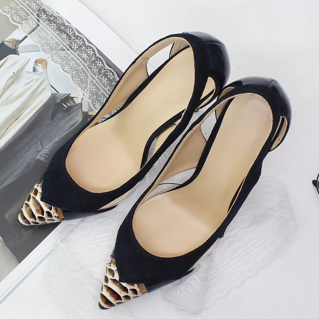 Туфли лодочки женские из натуральной кожи заостренный носок высокий каблук