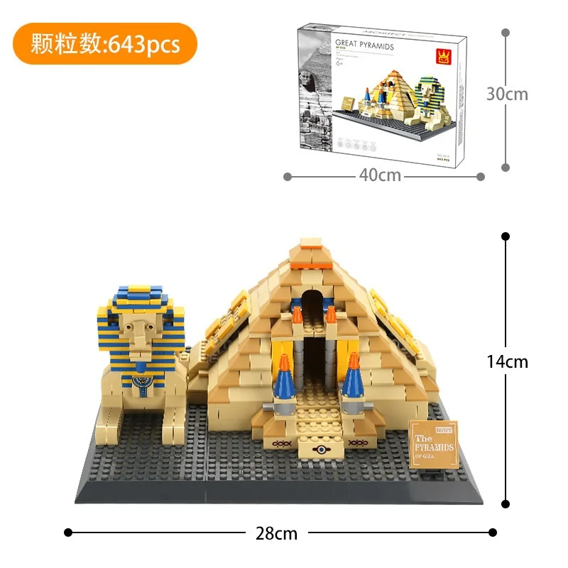 

Egypt Piramidy Egipskie Bricks City Great Building Blocks Toys for Children Kids Gifts Model 643Pcs