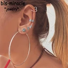Bls-miracle 6 Парыуп., винтажные разнообразные геометрические серьги-подвески для женщин, сердечко серебряного цвета звезды, круглые серьги, женские Украшения