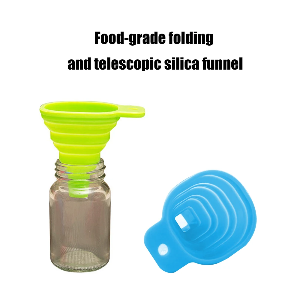 100% Пищевая силиконовая Складная воронка Гибкая кухонная Воронка для перекачки