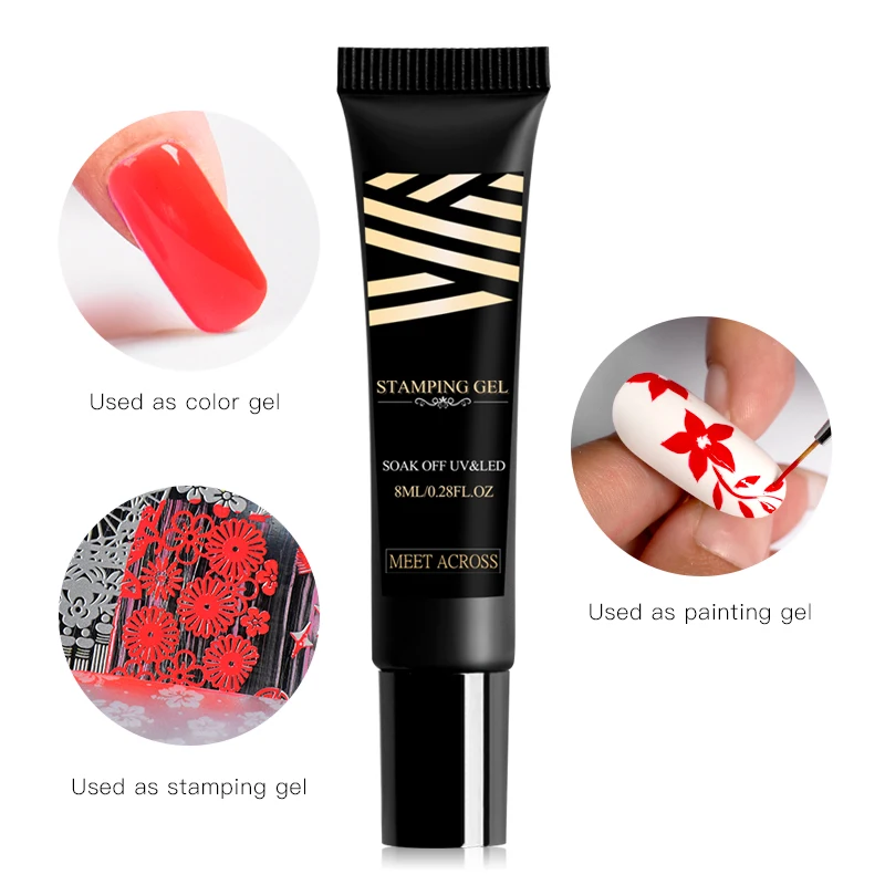 MEET ACROSS 8 мл УФ-гель для ногтей Цветной Гель-лак стемпинга | Красота и здоровье