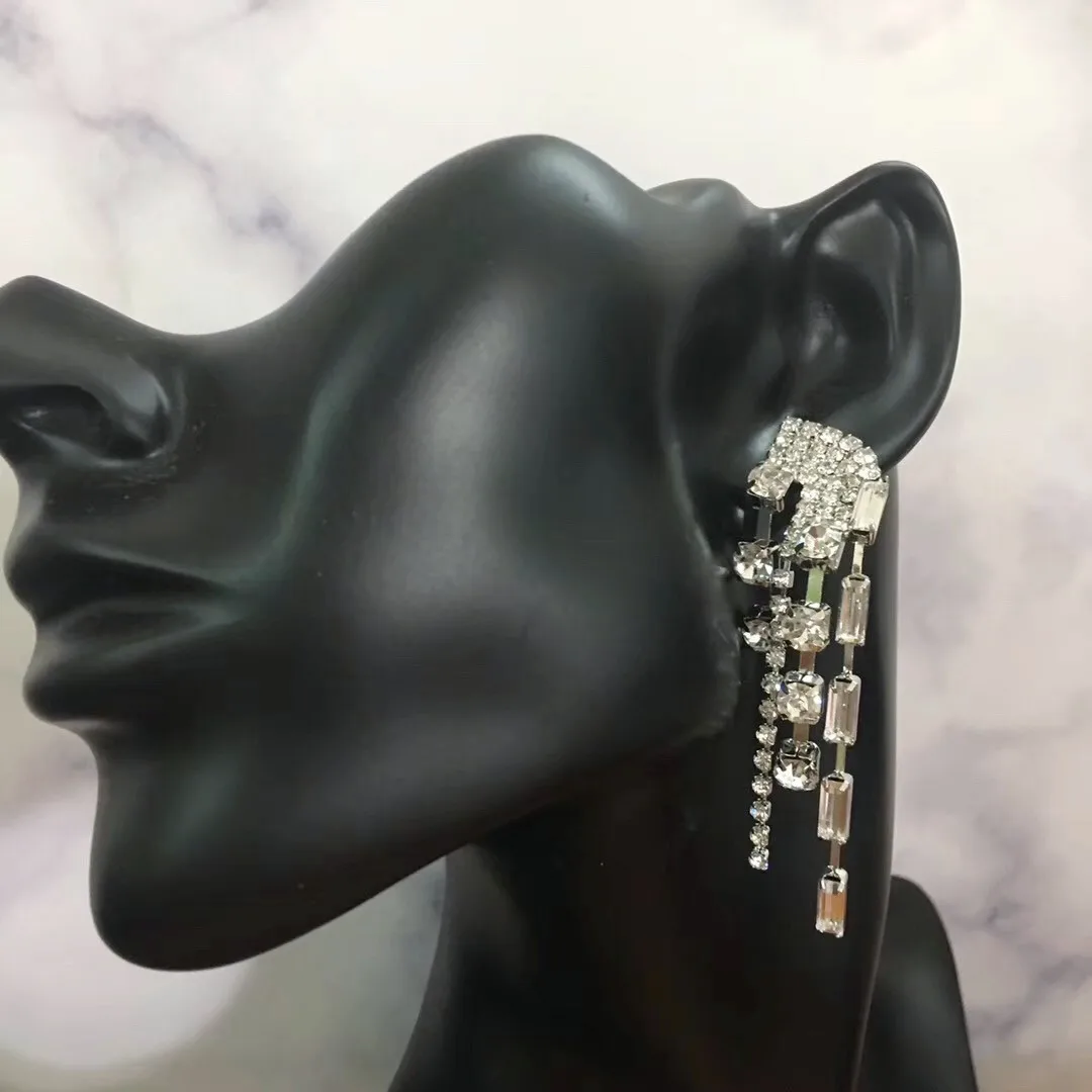 

Crystal tassel earrings temperament female fashion personality earrings