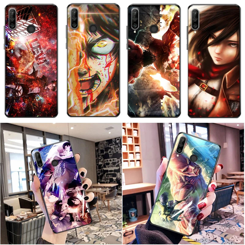 

Attack On Titan Armin Arlert Levi Eren Jager Mikasa Ackerman Phone Case For Huawei P30 Lite Pro Cases Back Cover Coque Carcasa