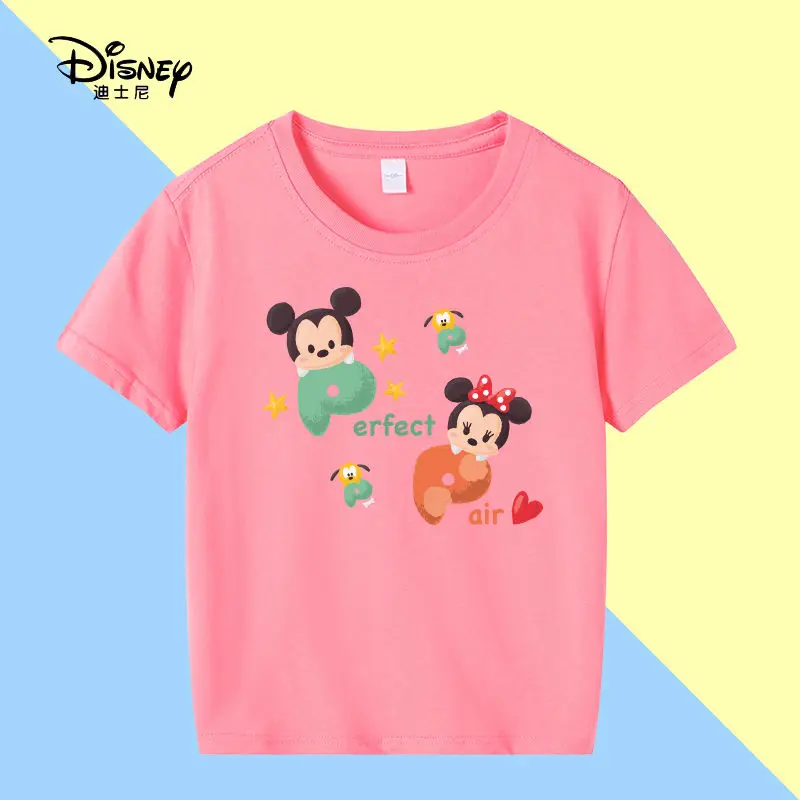 

Disney Summer Cartoon Breathable Q Version Boys and Girls Short-sleeved Cotton T-shirt Boys Half-sleeved Children's Shirt