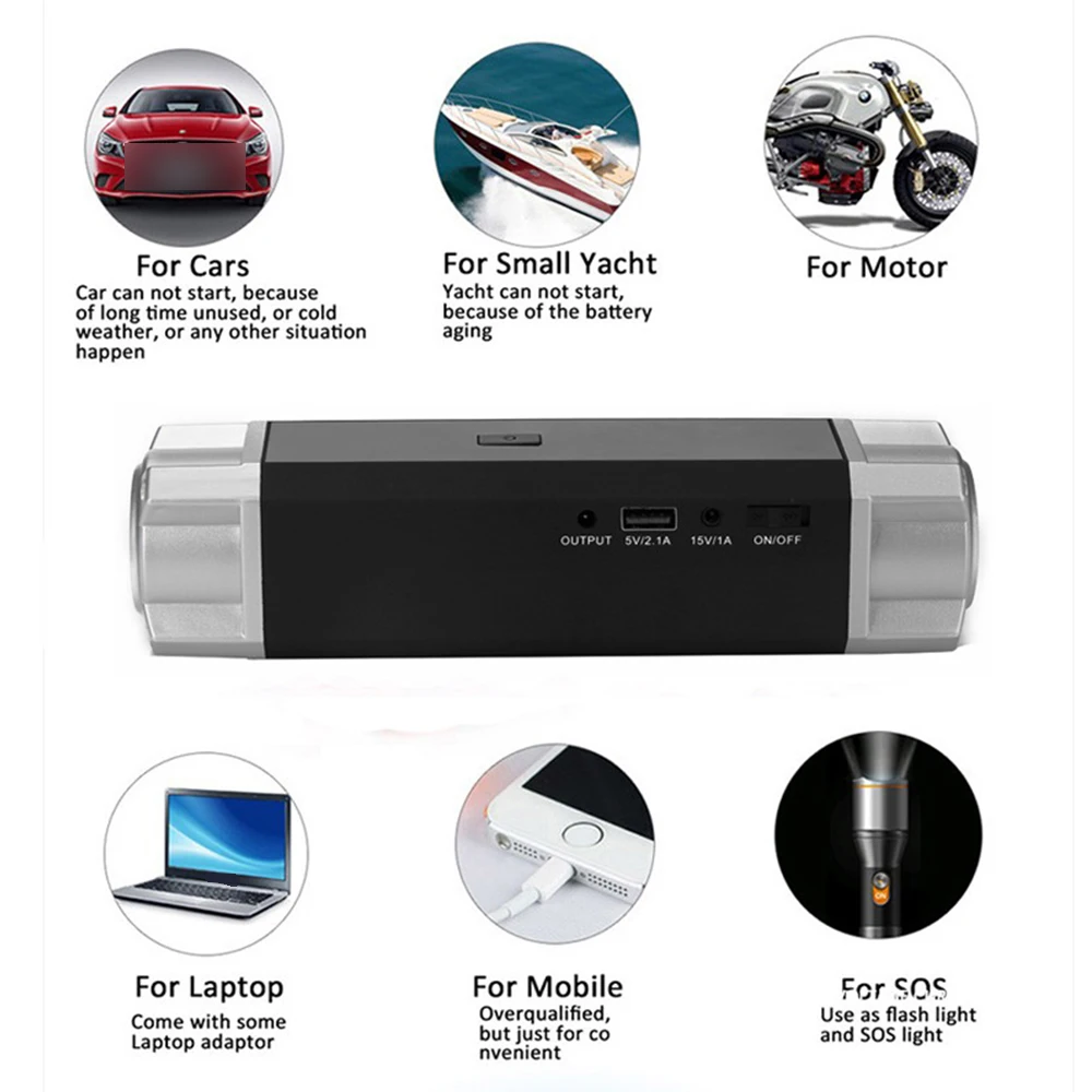 Пусковое устройство светодиодный дисплей фонарик безопасный 15000 мАч стартер