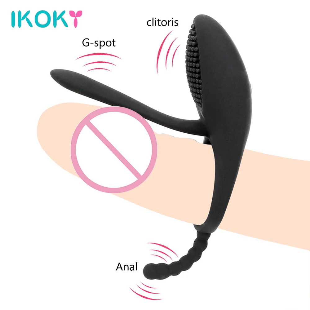 IKOKY Мужской пенис Cockring Вибраторы для клитора Анальный Вагина стимуляция интимные