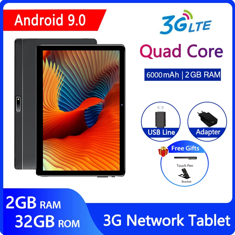 

ZONKO 10 inch Tablet PC Android 10 3G Phone Call Tablet WiFi GPS Tablets Quad Core 2GB RAM 32GB ROM 1280*800 Google Play