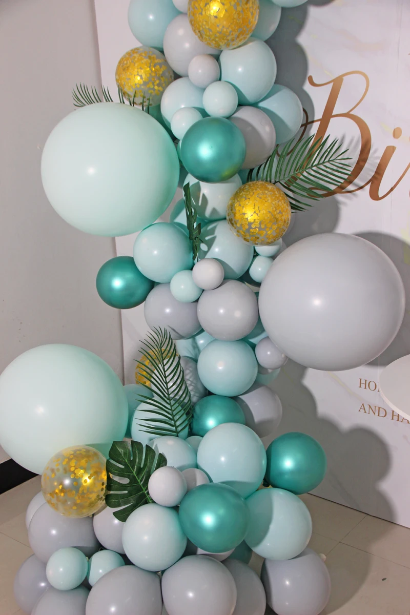 187pcs DIY Balloons Garland Kit Macaron Grey Blue Macaroon Pastel Balloon Arch Chrome Green Wedding Birthday Party Decorations | Дом и сад