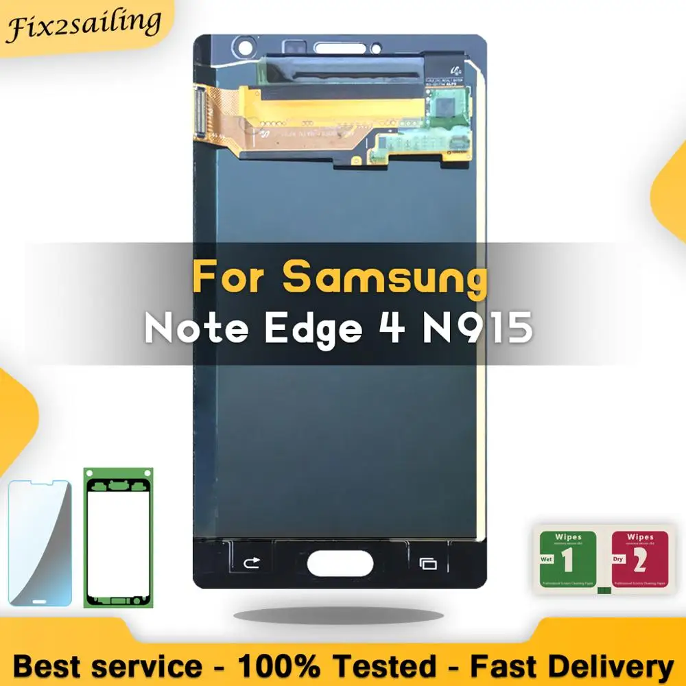 Новый супер AMOLED LCD Note 4 Edge N915 N9150 N915F дисплей 100% протестированный рабочий сенсорный