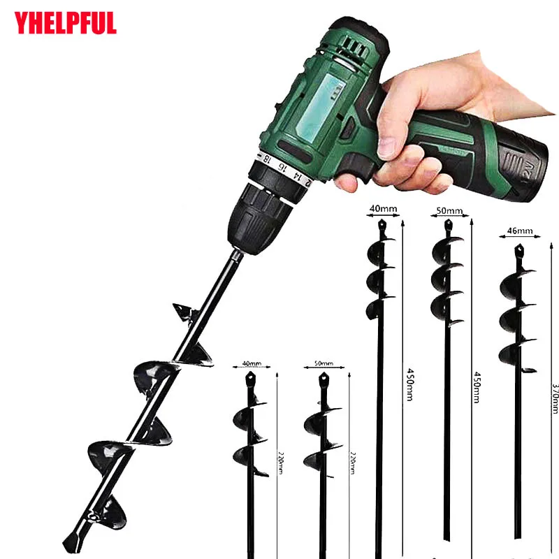 

2020 2Pcs Cheaper Garden Auger Spiral Drill Bit Flower Planter HEX Shaft Drill Gardening Earth Drill Planting Hole Digger Tool