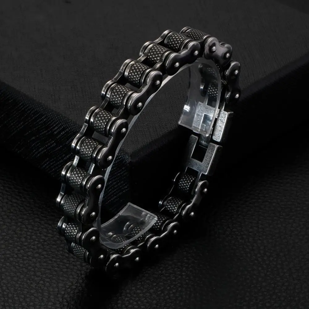 Мужской браслет цепочка из нержавеющей стали с начесом|hand chain jewelry|bike braceletchain bracelet