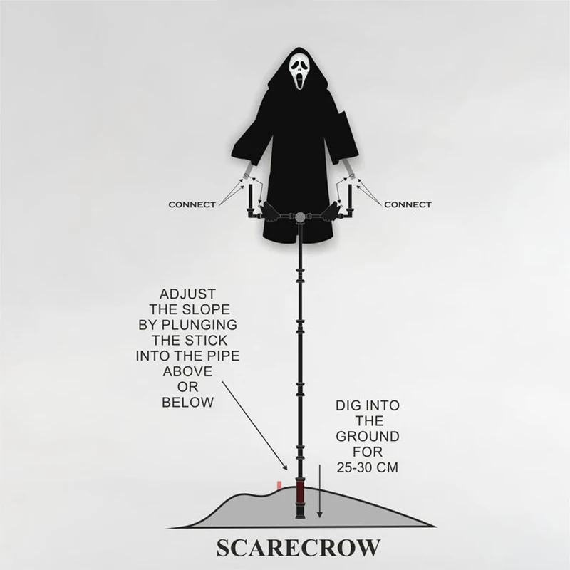 

New Creative Garden Ghostface Scarecrow Yard Hanging Scary Scream Halloween Ghostface Scarecrow Repeller Bird Insect repellent