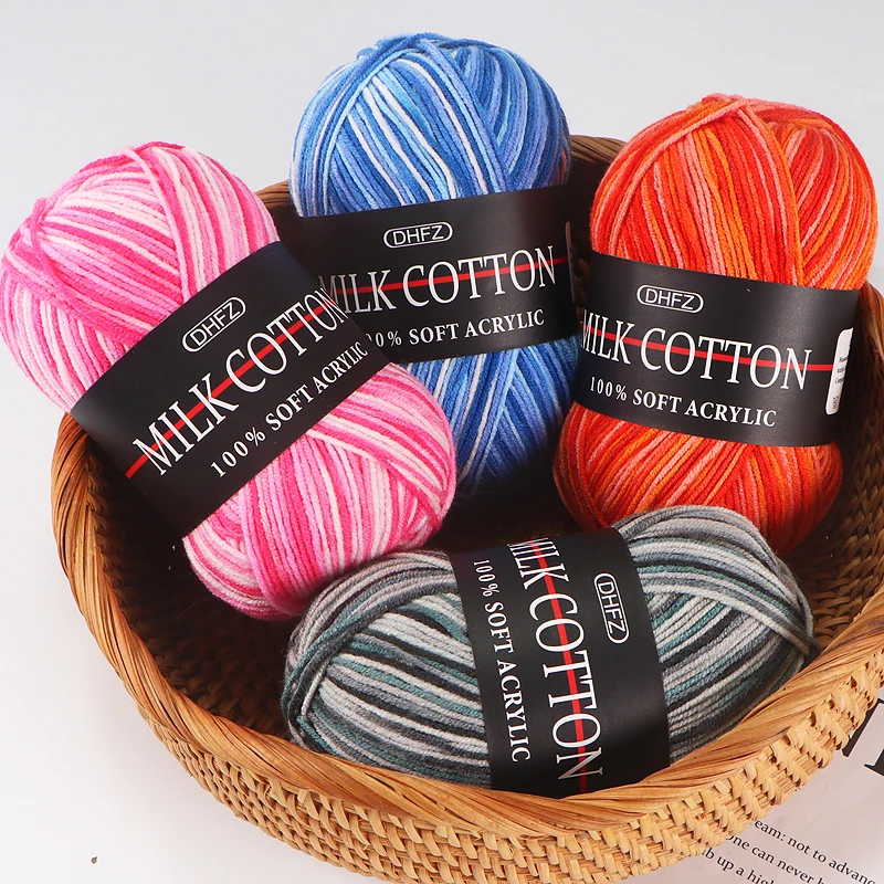 Мягкая хлопковая шерстяная пряжа для шарфа свитера вязания крючком |