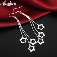 new 925 sterling silver earrings rose flower earrings tassel earrings woman jewelry wedding wedding gift jewelry