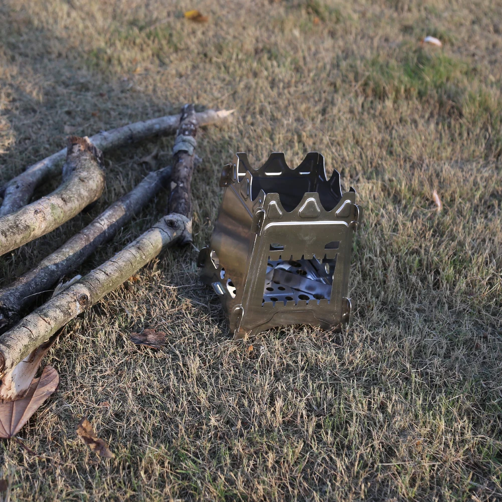 

Portable Convenient Firewood Stove 304 Stainless Steel BBQ Stoves Outdoor Camping Picnic Trekking Hiking Furnace 125 * 160mm