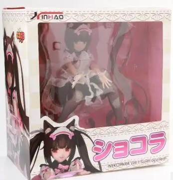 Chocolate with box Сексуальная девушка фигурка BINGing NEKOPARA Vol.1 Soleil открытая сексуальная девушка ваниль и шоколад ПВХ фигурка модель куклы игрушки 25 см - Цвет: Chocolate with box