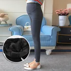 Зимняя шерстяная одежда для беременных женщин Черные Леггинсы для беременных теплые мягкие бархатные брюки для беременных