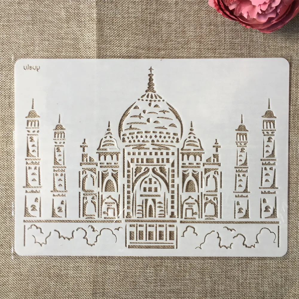29cm A4 India Taj Mahal DIY Layering Stencils Wall Painting Scrapbook Coloring Embossing Album Decorative Template free shipping over $12 taj mahal india rectangle metal fridge magnet 5521 tourism souvenir