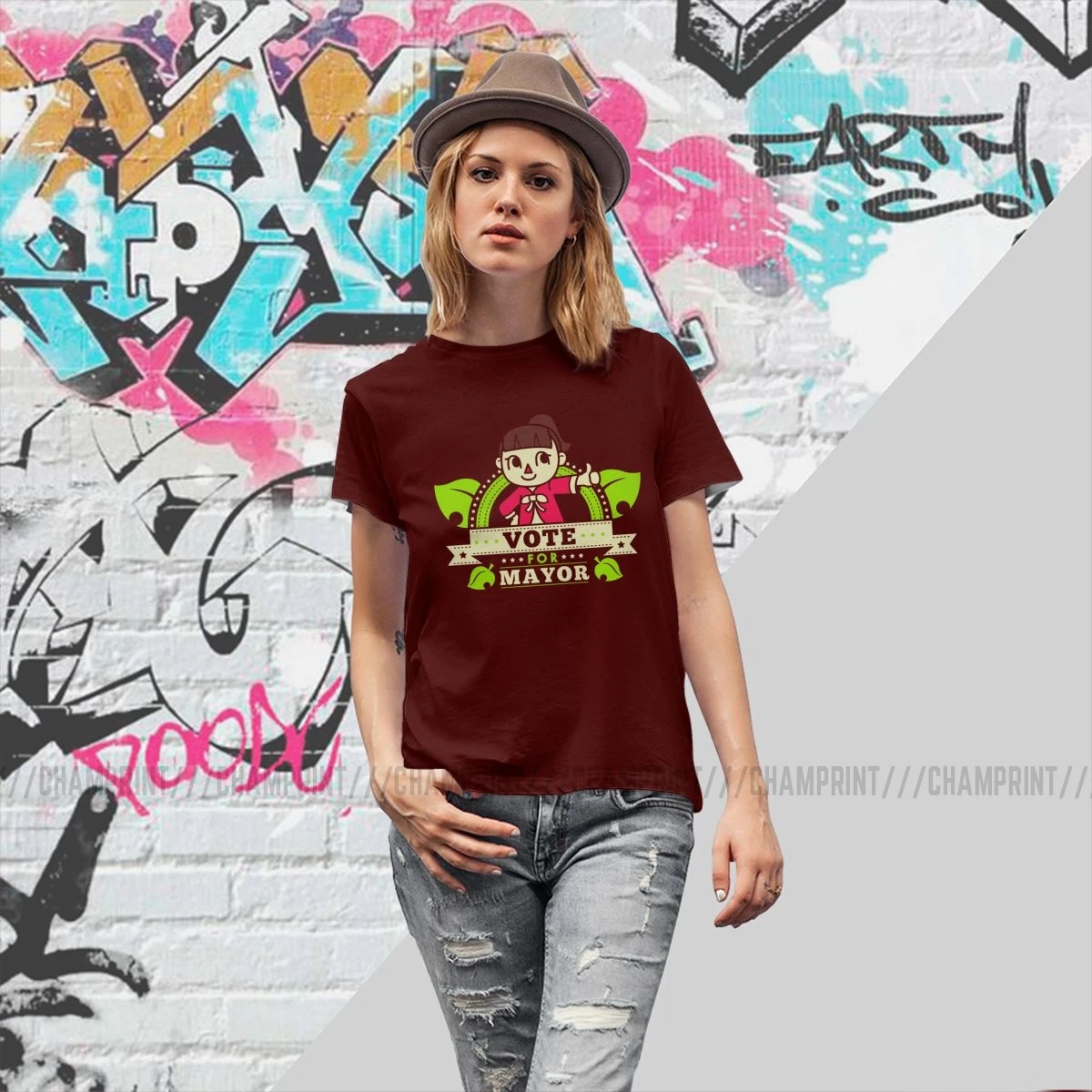 Футболка с надписью Vote For Her для женщин футболка видеоигр перекрещиванием