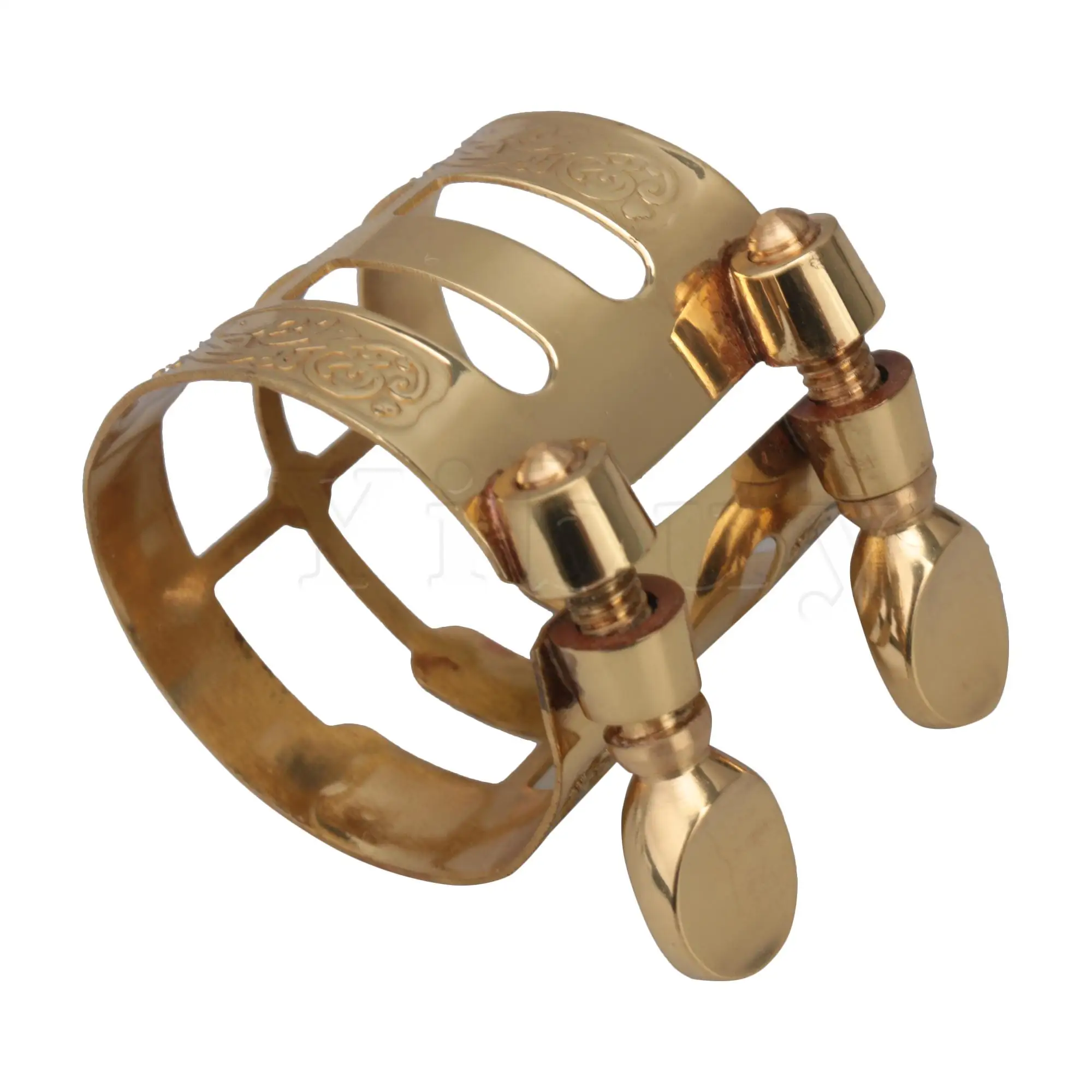 Yibuy двойные винты с золотым покрытием альт-саксофон Лигатура мундштука | Спорт и