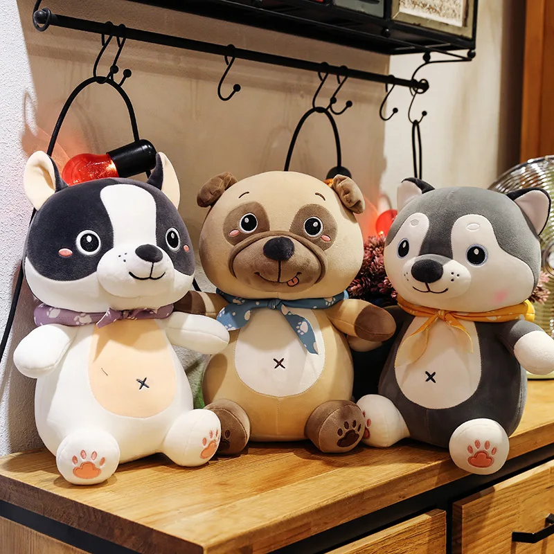 

25-60cm Creative Husky Shiba Inu Travel Dog Kawaii Soft Pillow Stuffed Plush Doll Decor for Kids Children Birthday Gifts