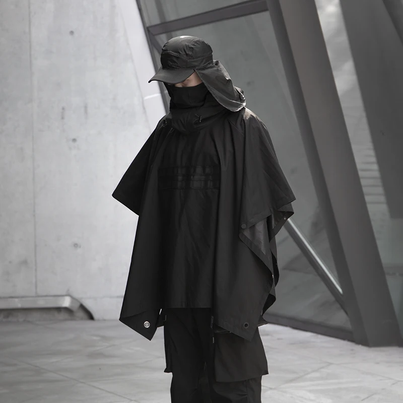 WHYWORKS Techwear Тактический Плащ ветрозащитный водоотталкивающий пончо Авангард хип