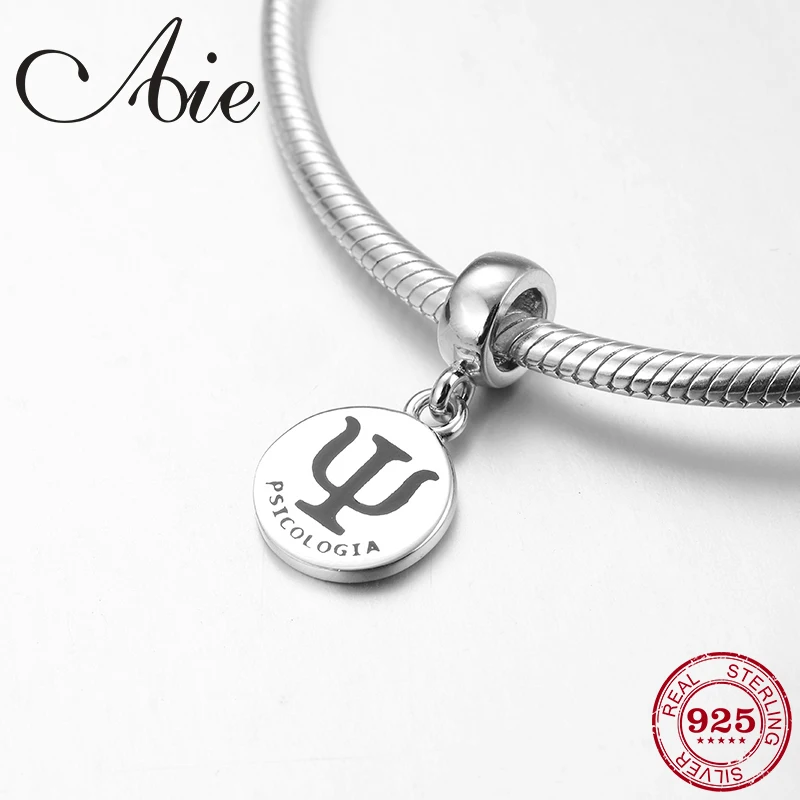 Круглые Подвески из стерлингового серебра 925 пробы с надписью Psychology Оригинальные