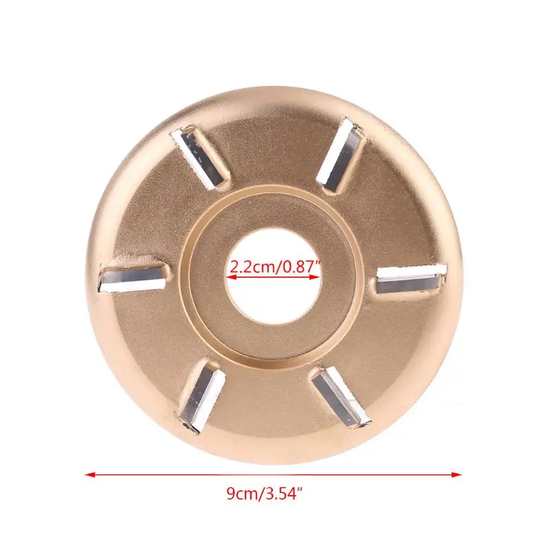 

Golden 90mm Diameter Rotary Planer Power Wood Carving Disc Angle Grinder Hexagonal Blade Attachment 22mm Bore Tool Accessories