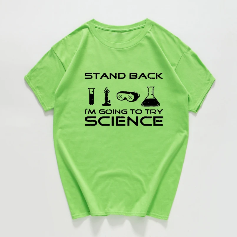 Stand back i am'm to try science забавная Футболка мужская хип-хоп хипстерская уличная футболка homme мужская одежда harajuku Топ