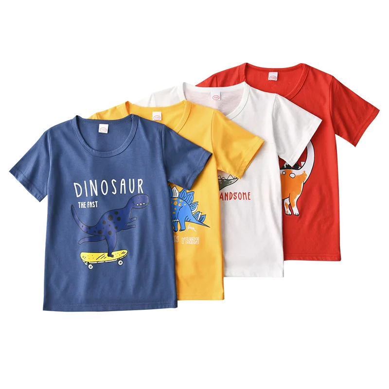 

BBD New Toddler T-Shirt Baby Boys Summer Short Sleeve Cotton Dinosaurs Fashion Top Infants 1 2 3 Years High Quality Clothes