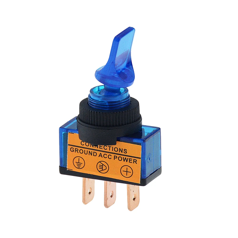 Blue 4 шт., ASW-14D, 12 В, 20 А, светодиодная подсветка, Флик, рокер, кнопка, тумблер, ВКЛ-ВЫКЛ, автомобильный фургон, тире, лодка, светильник, подключения, мощность заземления - Цвет: Blue