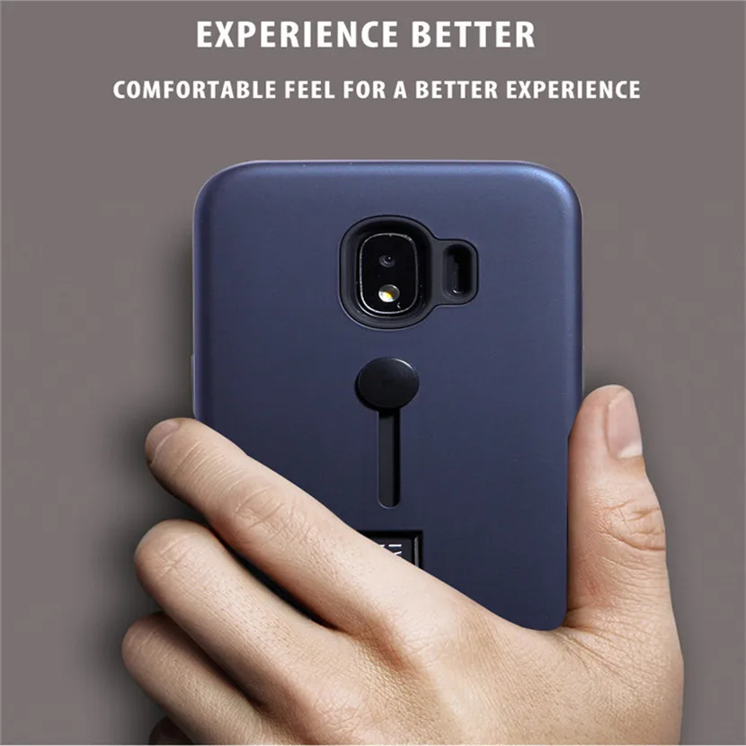 UPaitou Shockproof Case for Samsung Galaxy J8 J7 Duo J6 J4 J2 Pro 2018 Prime Plus Core Metal Ring Stand Rubber Back Cover |