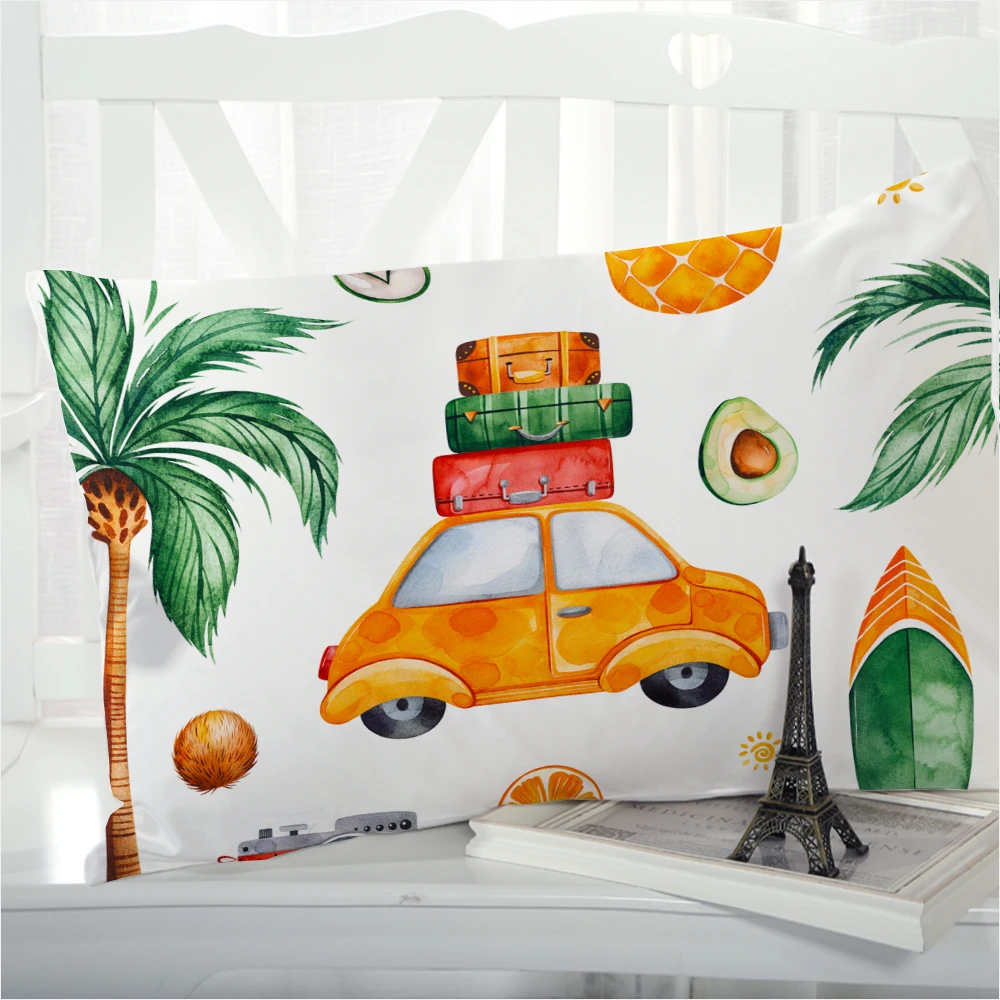 

1pc Cartoon Pillow cover Pillow case Bedding For Kids Baby Children Pillowcase Pillowcovers decorative 50x75 50x70 50x80 Car