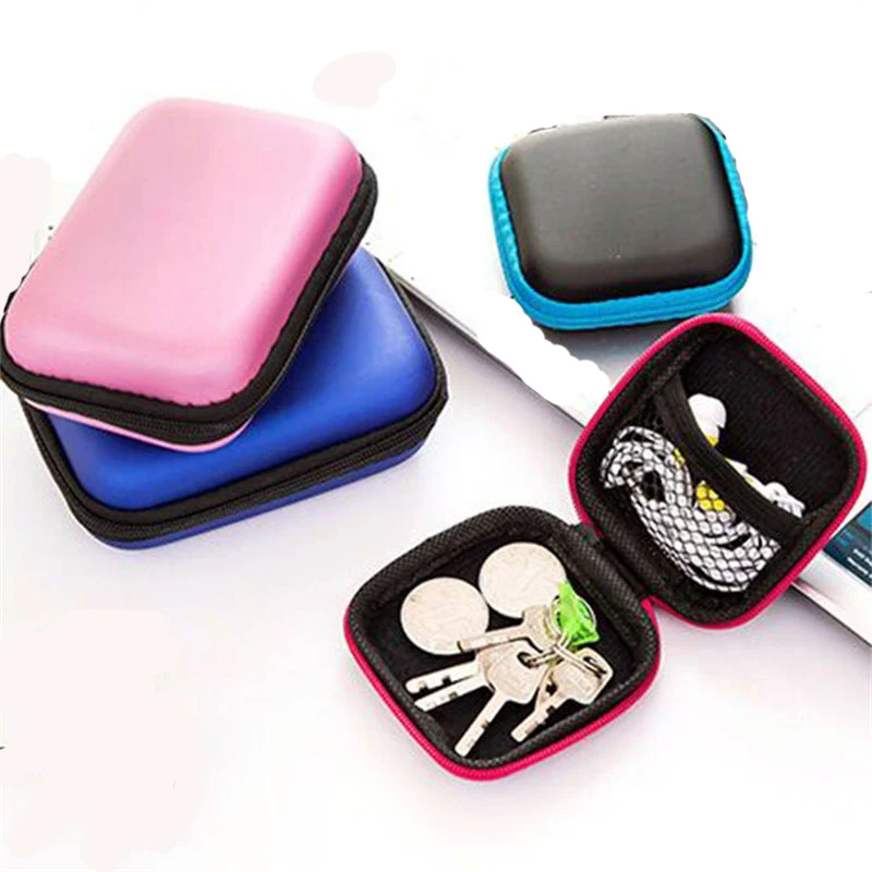 Earphone Container Coin Headphone Protective Colorful Storage Box Organizer Case Travel Bag For Cable | Дом и сад