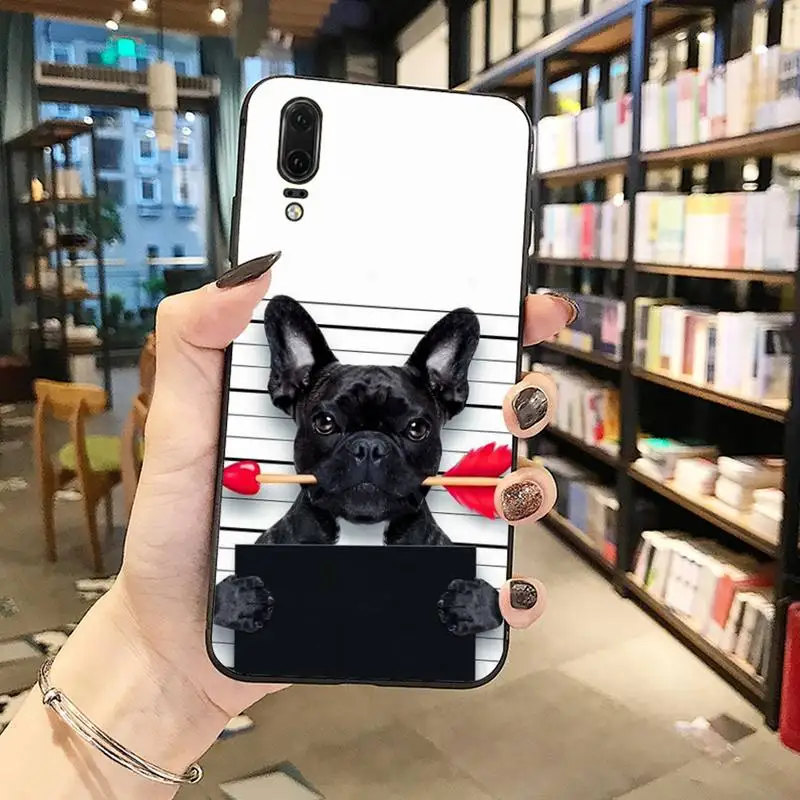 

Cute Funny French Bulldog Phone Case For Huawei Y5 Y6 II Y7 Y9 PRIME 2018 2019 NOVA3E P20 PRO P10 Honor 10