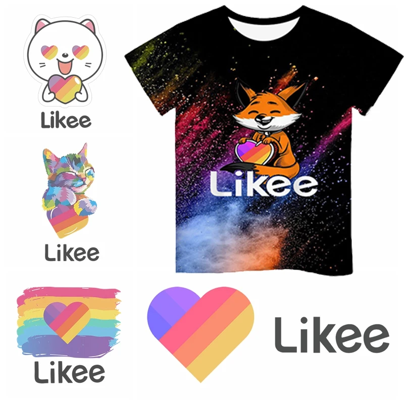 

Likee Cute 3D Cartoon T Shirt Kids Clothes Summer Short Printed LIKEE the Fox T-shirt Boys Streetwear Teenager Children Top