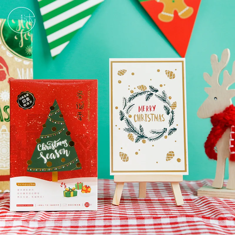 

30 Pcs/Set Merry Christmas Season Postcard /Greeting Card/Message Card/Christmas And New Year Gift
