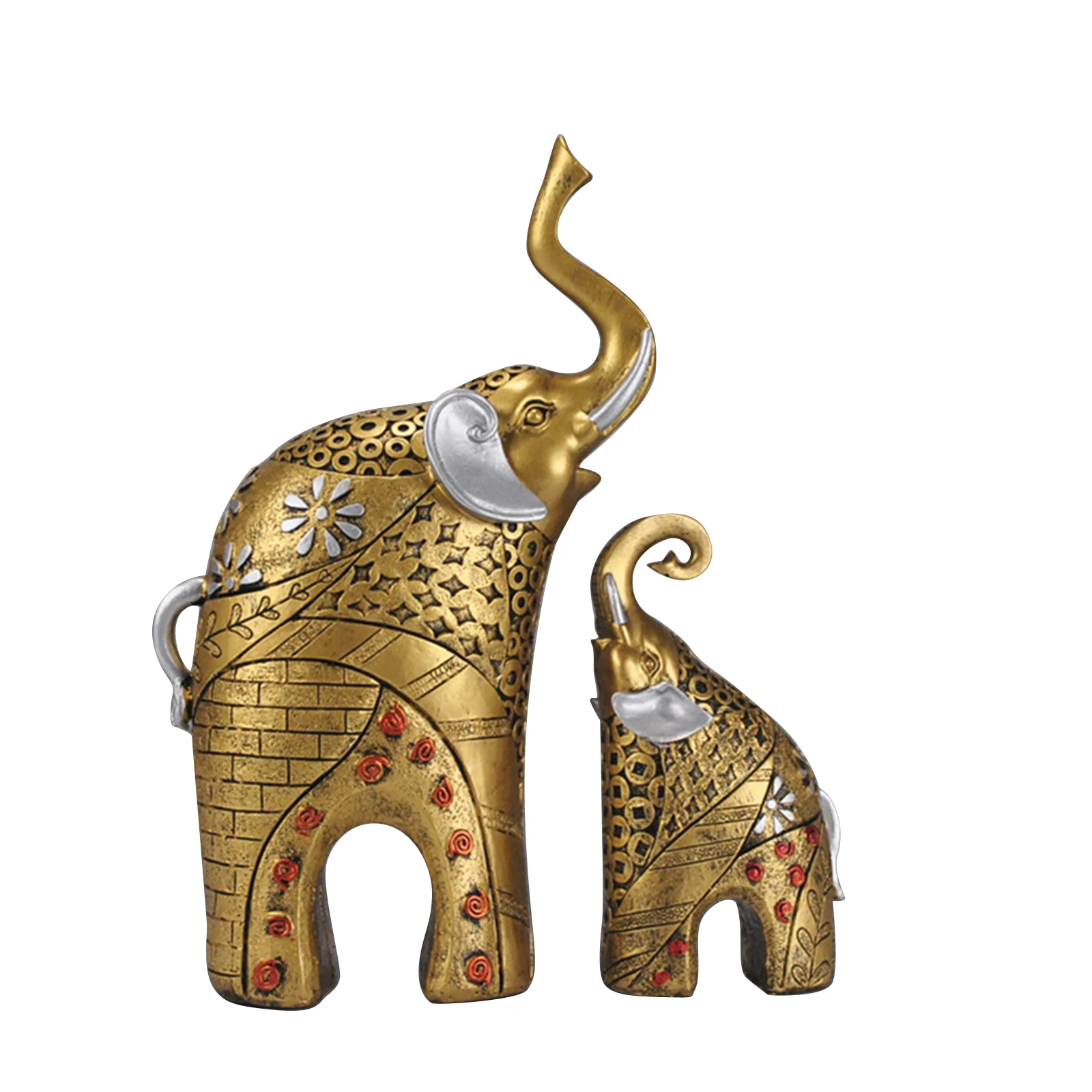 2 шт. креативное украшение золотого слона в европейском стиле простое для дома