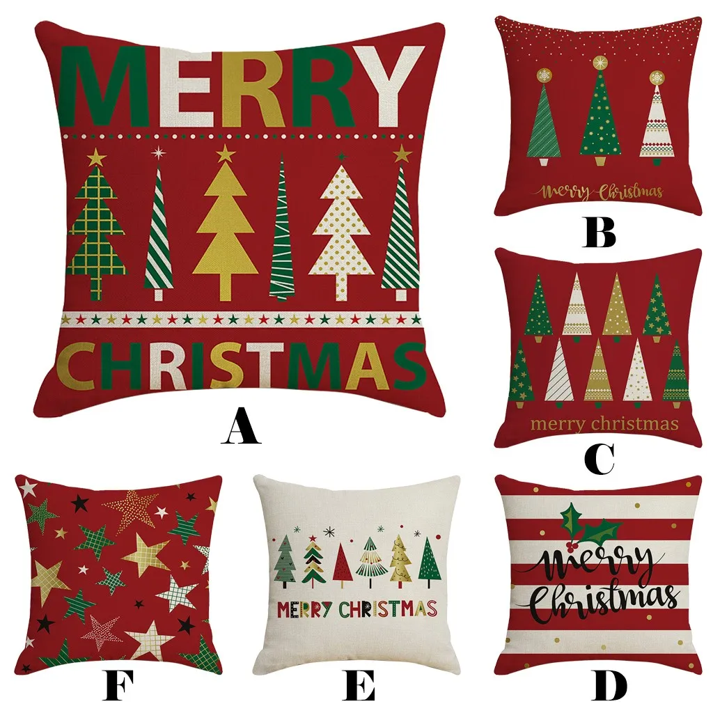 Веселая Рождественская Подушка Чехлы Скандинавское Елочное украшение подушки
