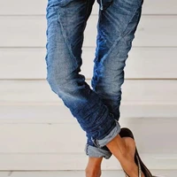 2021 new summer womens jeans high waist pants stretch skinny jeans washed denim pencil pants brown patchwork jeans