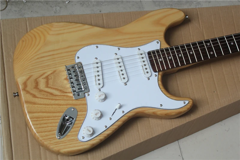 

Factory store ELM ASH body nature wood MAPLE neck rosewood fretboard ST 6 strings electric guitar guitarra