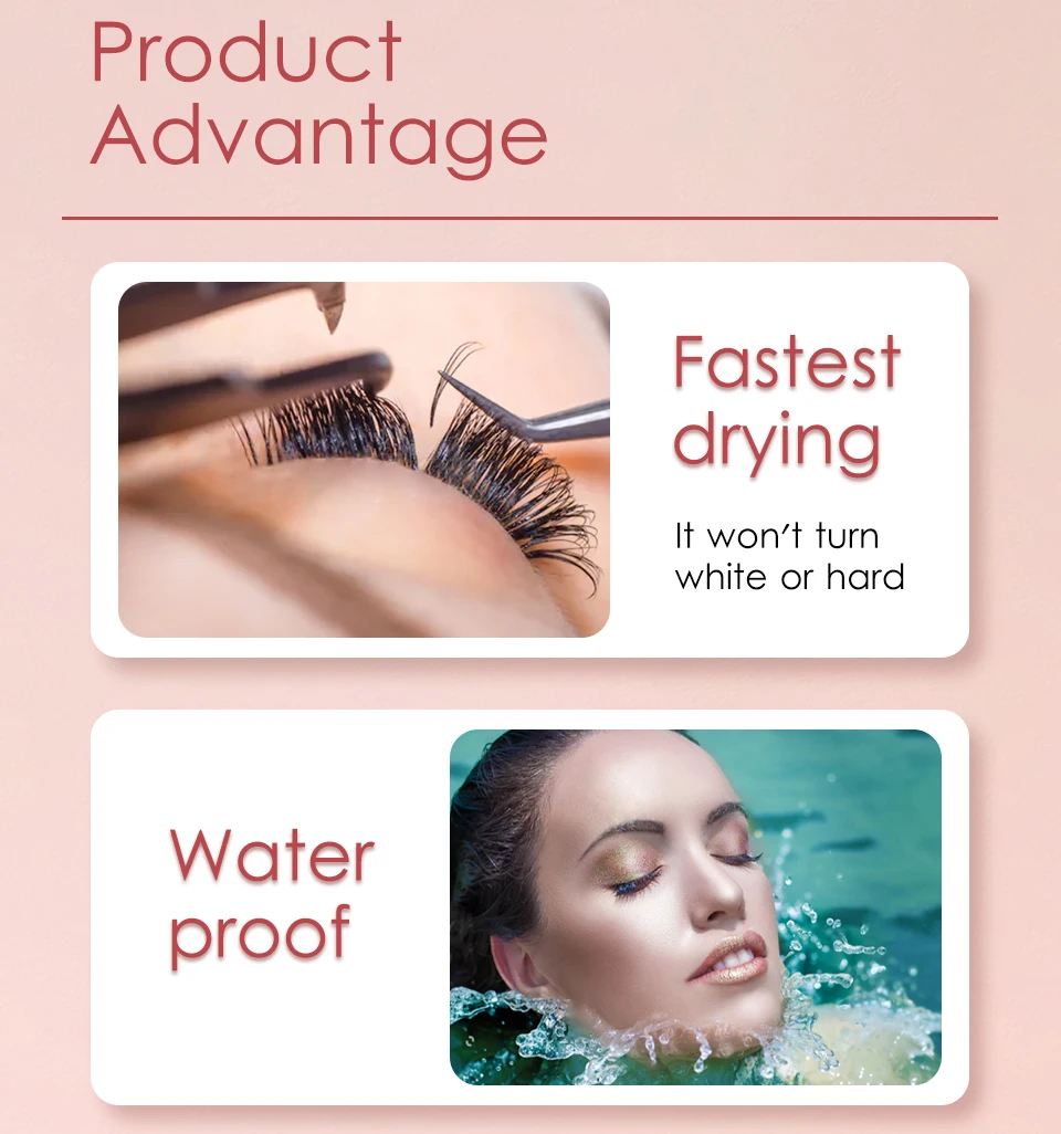 hieyelash 5ml Eyelash Extension Glue Private Label 2S Fast Drying Strong Adhesive Professional Glue For Grafted False Eyelashes