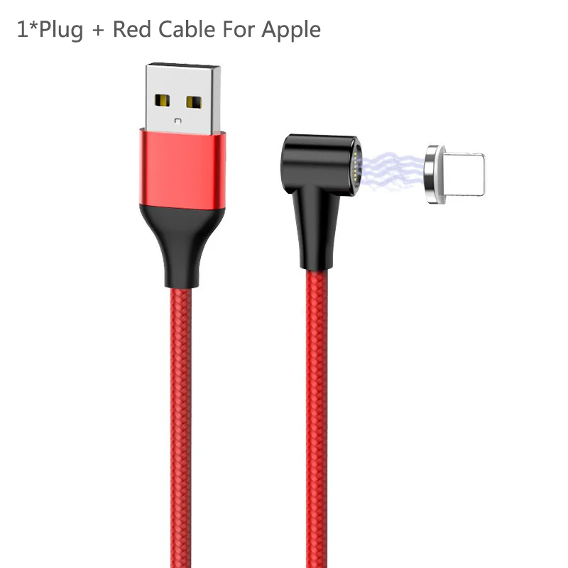1 м Магнитный кабель Micro usb type C для быстрой зарядки Microusb type-C Магнитный зарядный провод usb c для iphone X Xs usb кабель chargeur - Цвет: Red For Apple